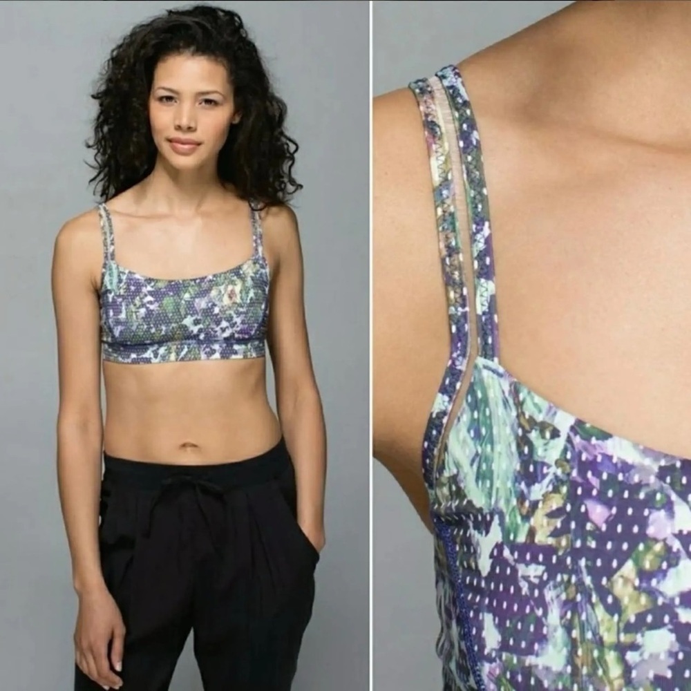 Lululemon Straight Up Bra Floral Sport White Multi (Size 2)